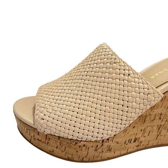 Etienne Aigner Slip-On Wedge Sandal Size 8.5 Tan Open toe - Picture 2 of 7